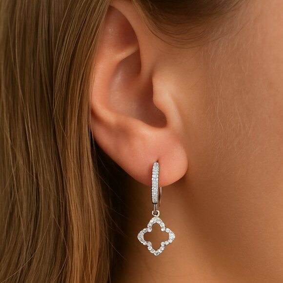 Jewelry - “Ireland” ✨ Clover Petite Hoop Earrings (gold OR silver)